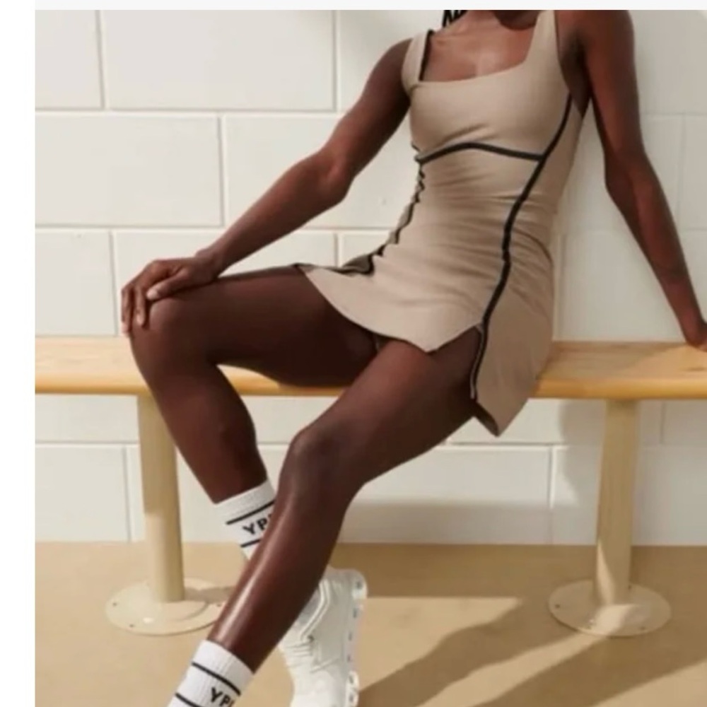 Abercrombie YPB Active Dress with shelf bra and shorts size S.